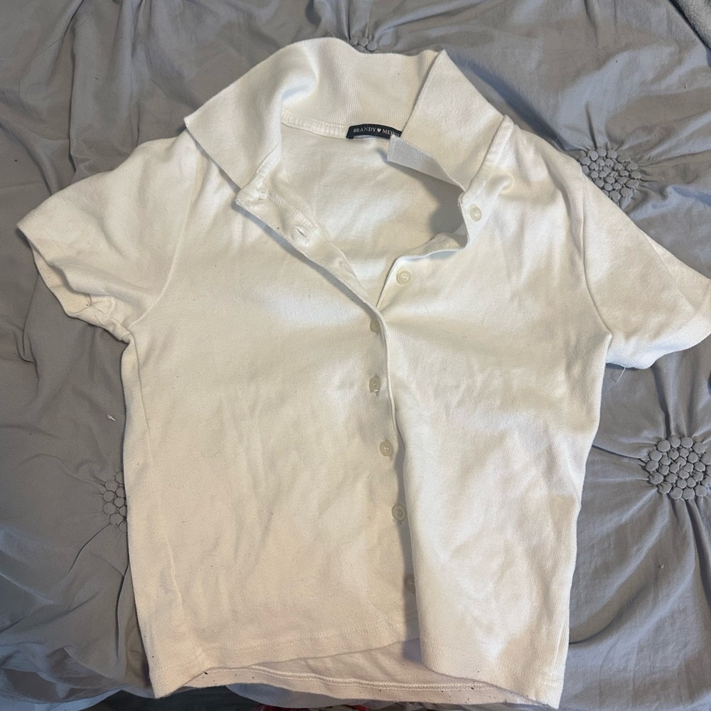 Brandy Melville Cream Button-Down Shirt